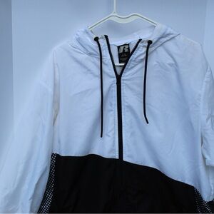 Russell Athletic Men’s White and Black Full-Zip Windbreaker Jacket